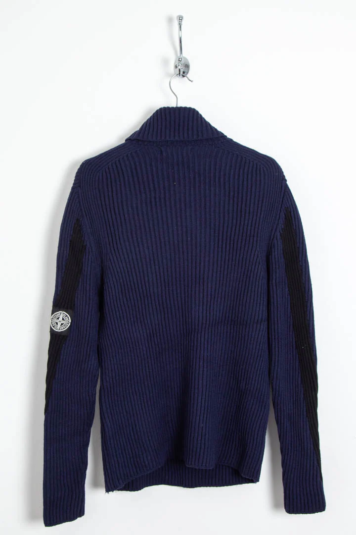 2004 Stone Island Ribbed Turtleneck Wool Jumper (M) - Image 3