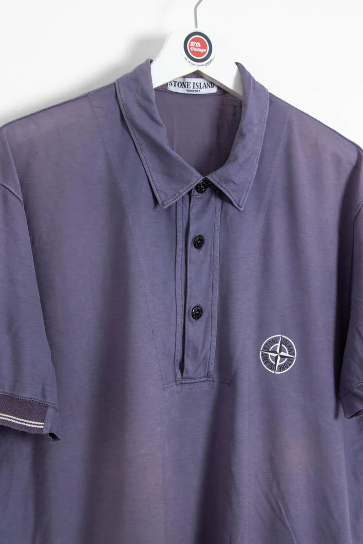 2009 Stone Island Short Sleeve Compass Logo Polo Shirt (M) - Image 2