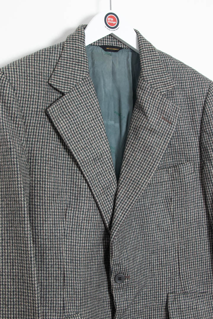 Aquascutum Houndstooth Pattern Wool Blazer Jacket (S) - Image 2