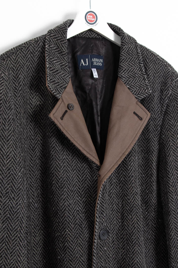 Armani Jeans Tweed Trench Coat (XL) - Image 2