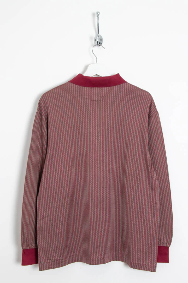 Balenciaga 1/4 Zip Long Sleeve Polo Shirt (M) - Image 5