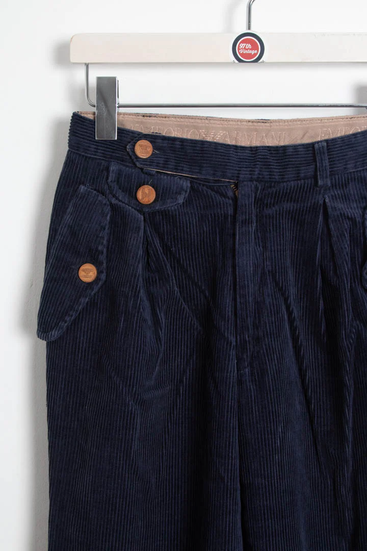 Emporio Armani Corduroy Pleated Trousers (W28 x L28) - Image 3