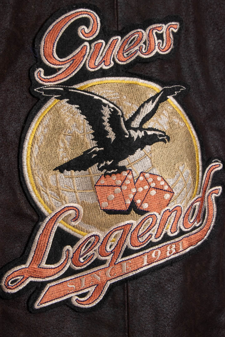 Guess Leather Bomber Jacket (XL) - Image 3