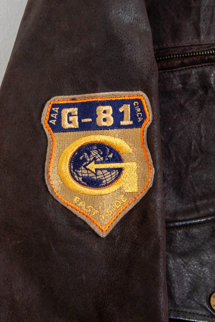 Guess Leather Bomber Jacket (XL) - Image 5