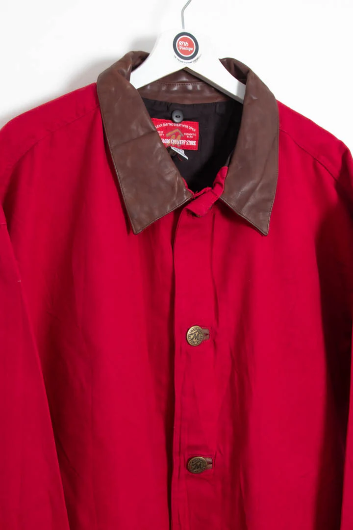 Marlboro Leather Canvas Parka Coat (XL) - Image 3