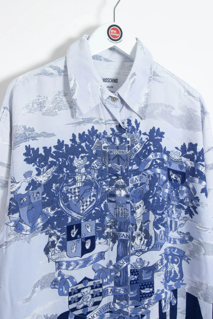 Moschino Full Graphic Long Sleeve Shirt (L) - Image 3