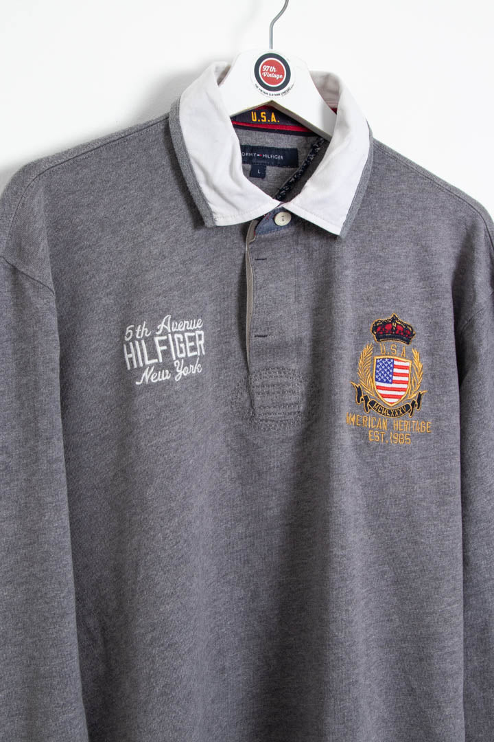 Tommy Hilfiger Long Sleeve Polo Shirt (L) - Image 2