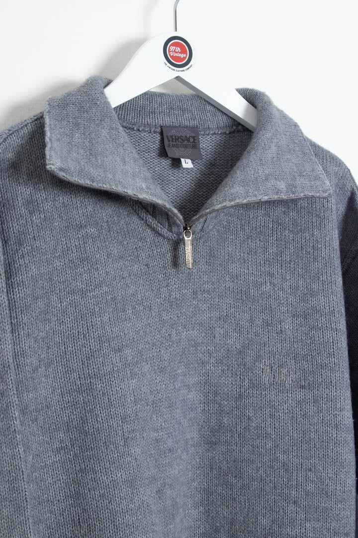 Versace Jeans Couture 1/4 Zip Knitted Jumper (L) - Image 2
