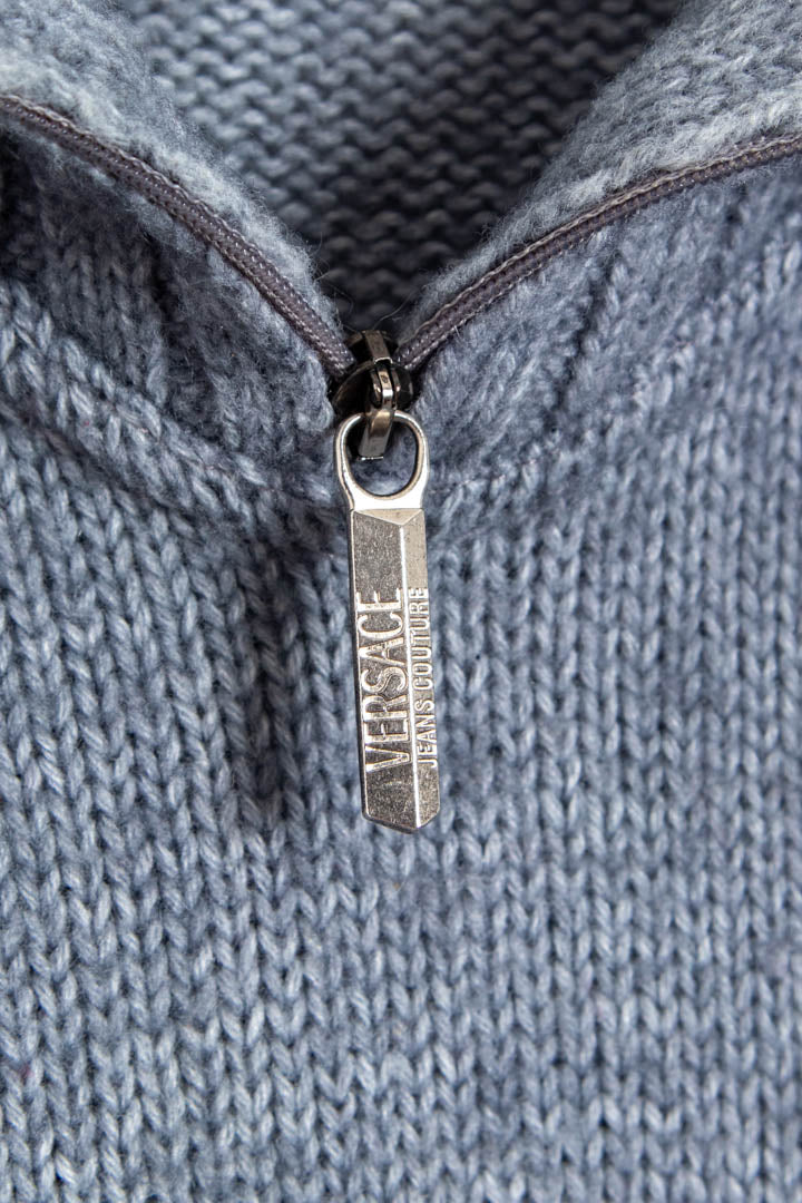 Versace Jeans Couture 1/4 Zip Knitted Jumper (L) - Image 3