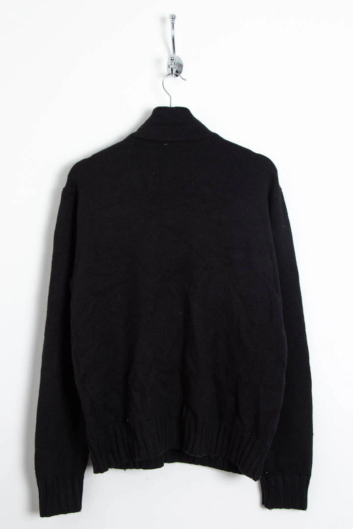 Versace Wool Leather 1/4 Zip Knitted Jumper (M) - Image 6