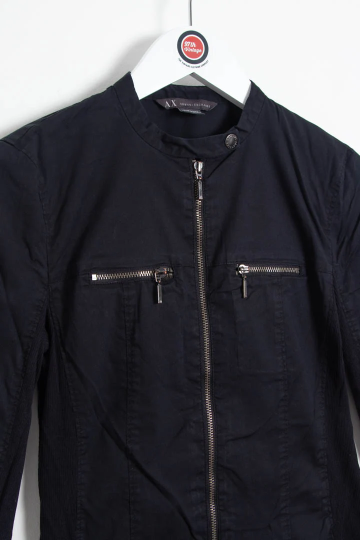 Women's Armani Exchange Collarless Zip Up Track Jacket (XS) - Image 2