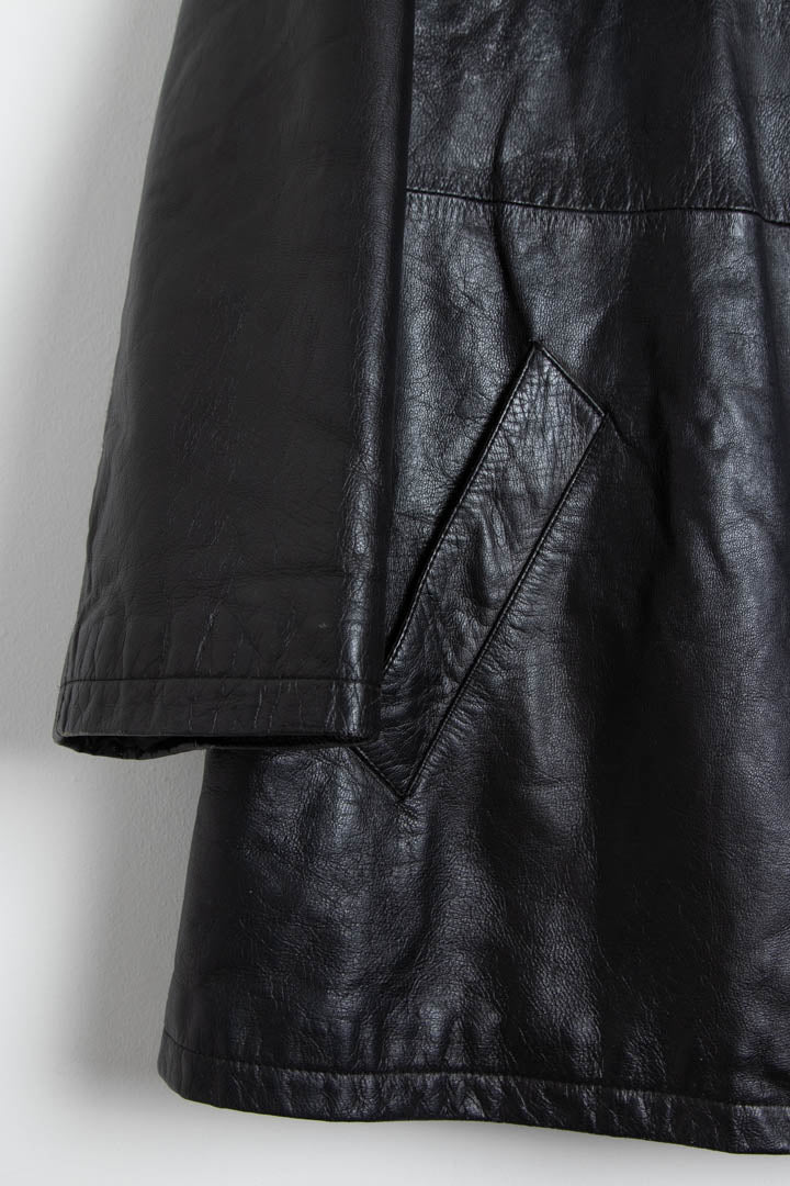 Women's Armani Jeans Leather Parka Jacket (XL) - Image 4
