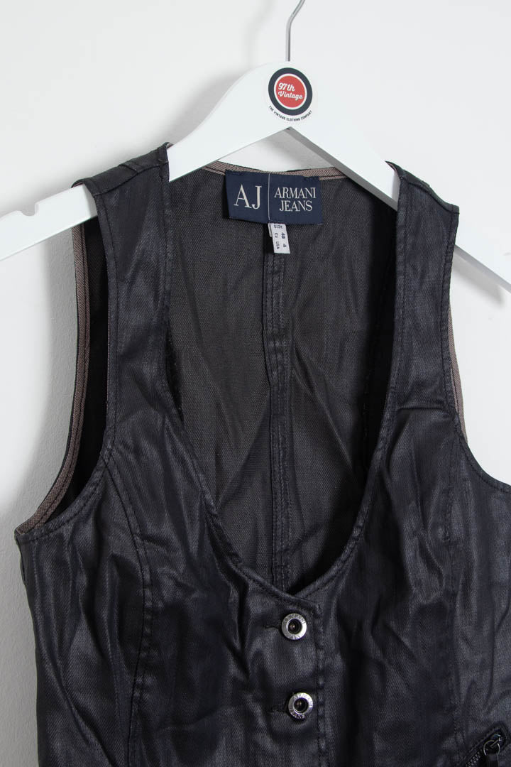 Women's Armani Jeans Leather Waistcoat (XS) - Image 3