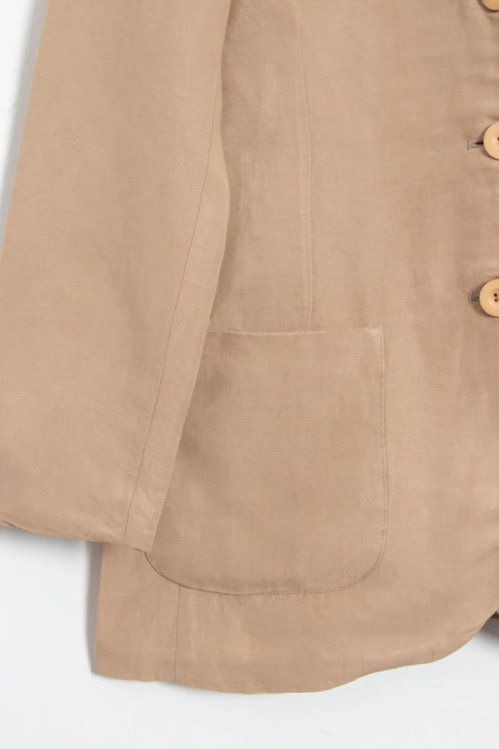 Women's Armani Jeans Linen Blazer Jacket (S) - Image 4