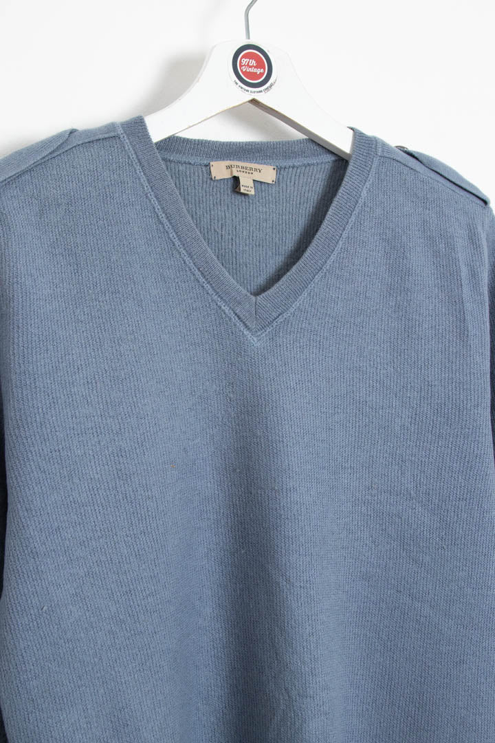 Women's Burberry V Neck Knitted Jumper (S) - Image 3