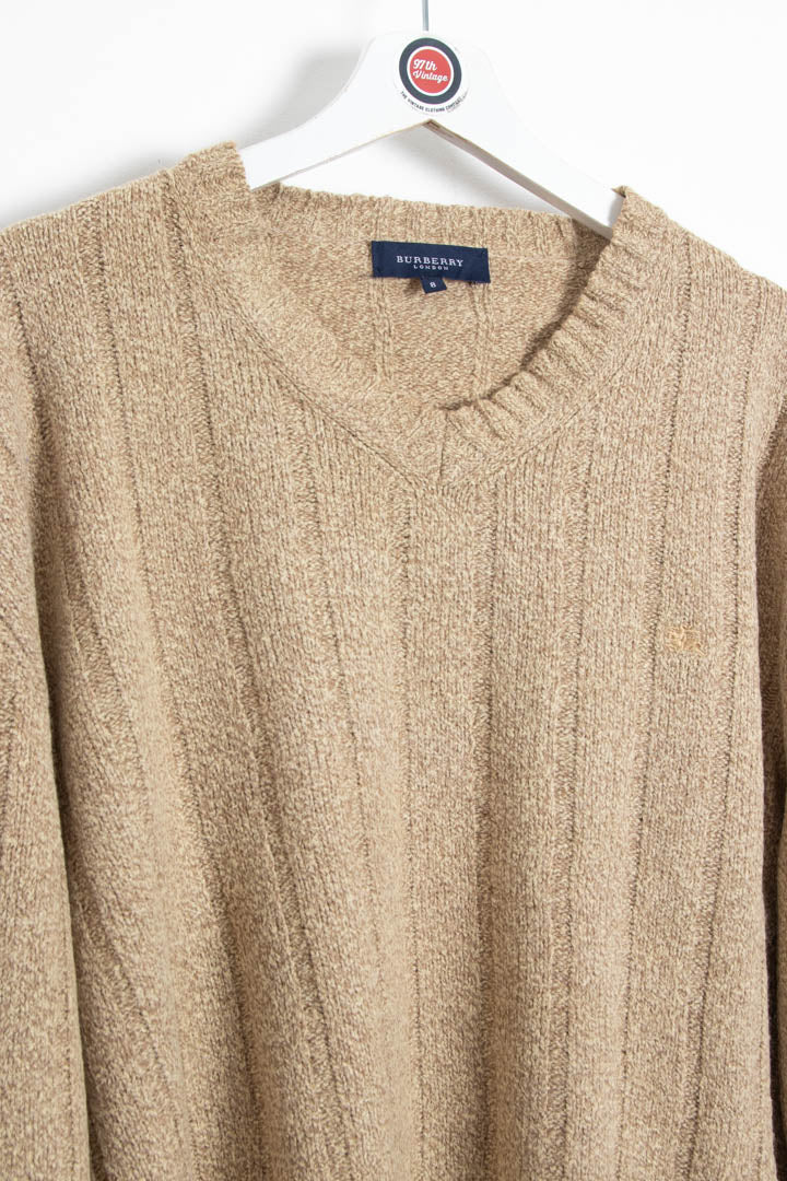 Women's Burberry V Neck Knitted Jumper (XL) - Image 3