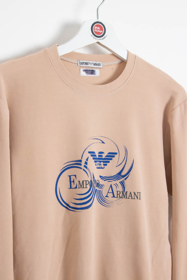 Women's Emporio Armani Long Sleeve Waffle T-Shirt (S) - Image 2