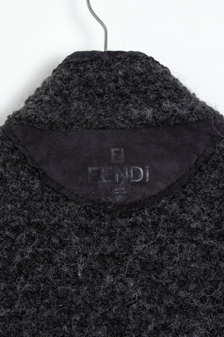 Women's Fendi 1/4 Zip Sherpa Fleece Jumper (M) - Image 2