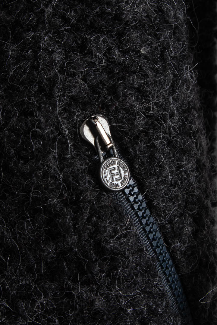 Women's Fendi 1/4 Zip Sherpa Fleece Jumper (M) - Image 3