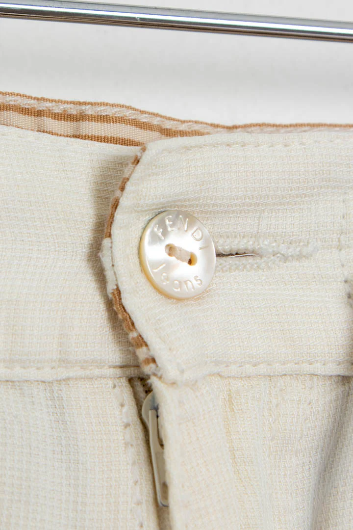 Women's Fendi Cargo Capri Linen Trousers (UK 12) - Image 2