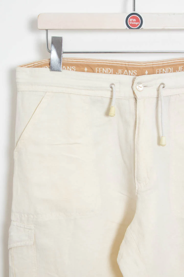 Women's Fendi Cargo Capri Linen Trousers (UK 12) - Image 3
