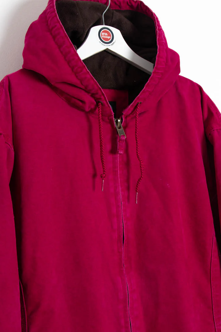 Women's Hot Pink Hooded Workwear Jacket (XXL) - Image 2