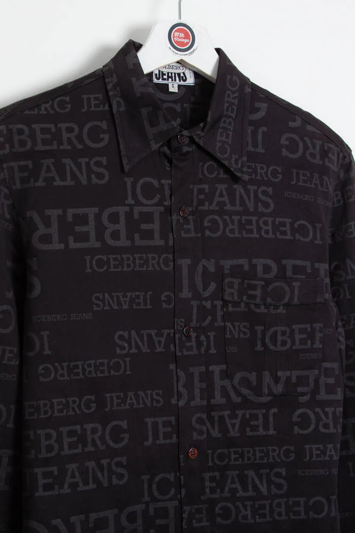 Women's Iceberg Jeans Repeat Logo Long Sleeve Shirt (S) - Image 2