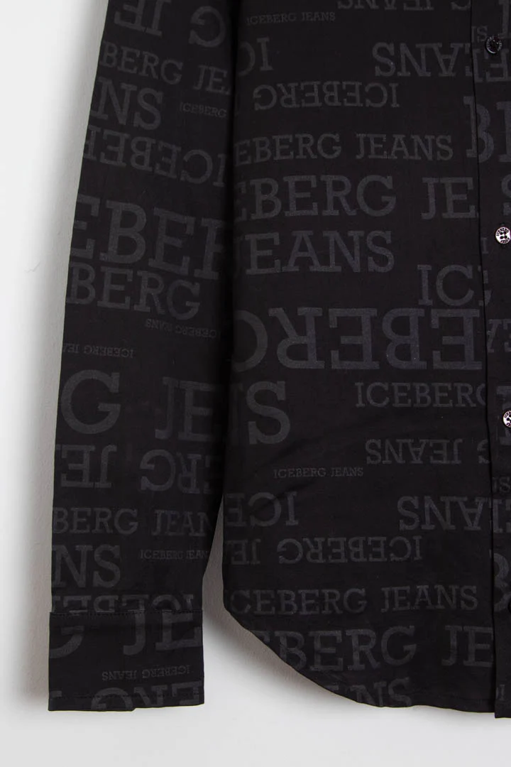 Women's Iceberg Jeans Repeat Logo Long Sleeve Shirt (S) - Image 3