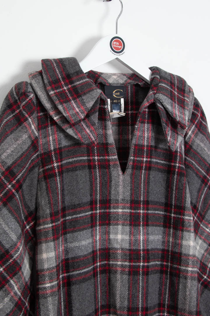 Women's Just Cavalli Plaid Wool Blouse (S) - Image 3
